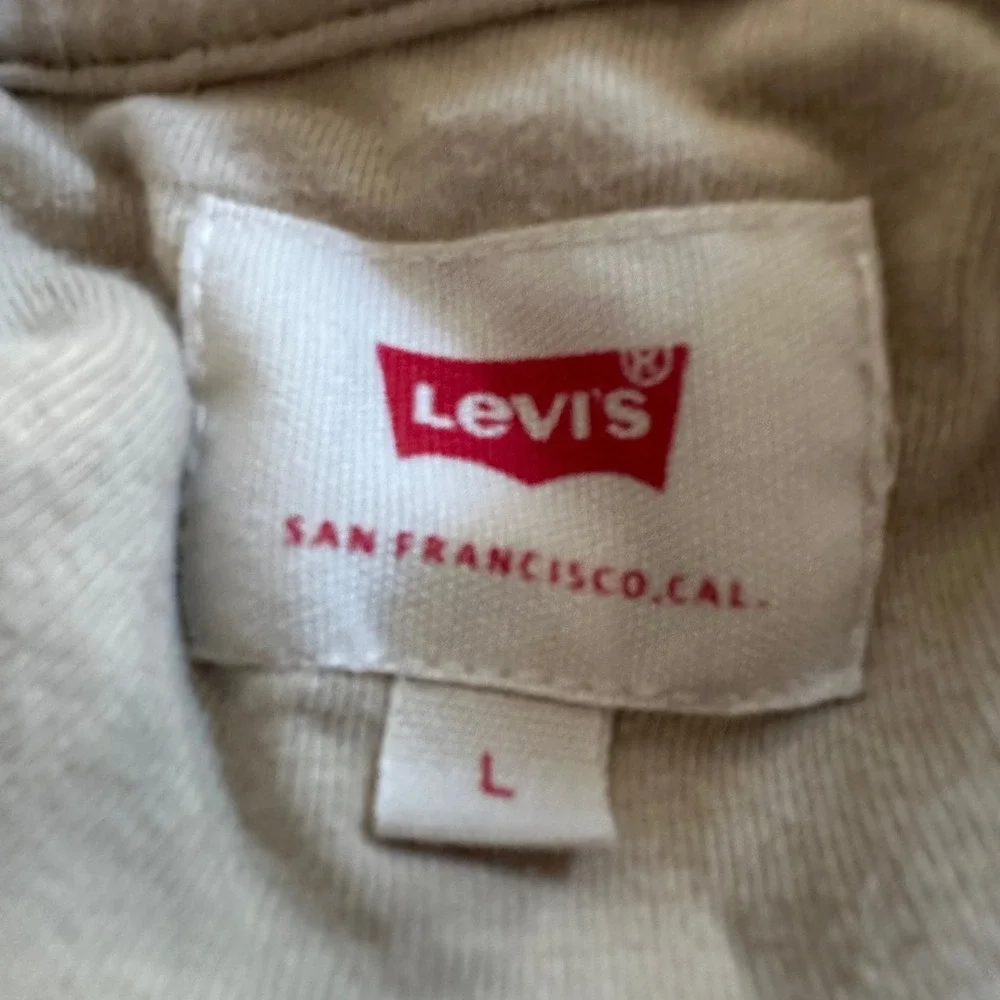 Levis Mens Tan All Over Logo Print Pullover Hoodie Sweatshirt Large